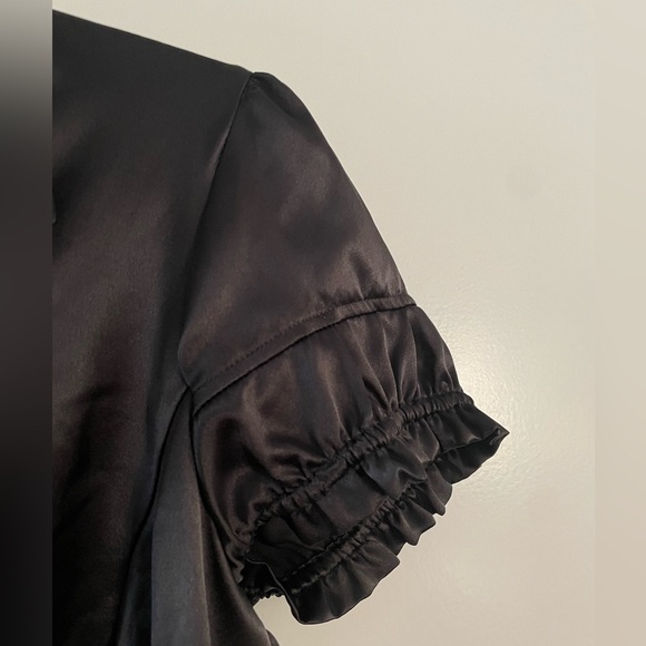 MNG by Mango half button down satiny top - Picture 5 of 6